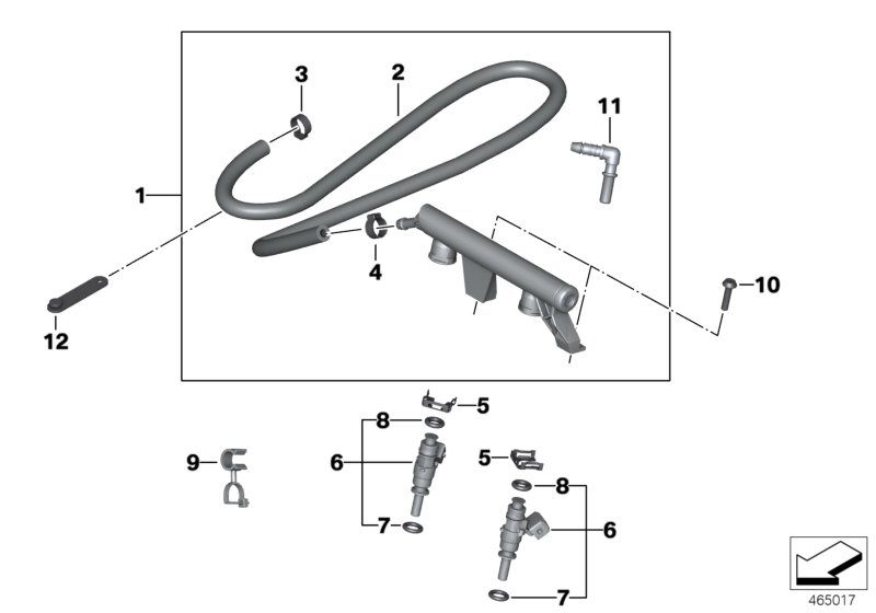 Форсунки и трубопроводы для BMW K18 C 600 Sport (0131, 0132) 0 (схема запчастей)