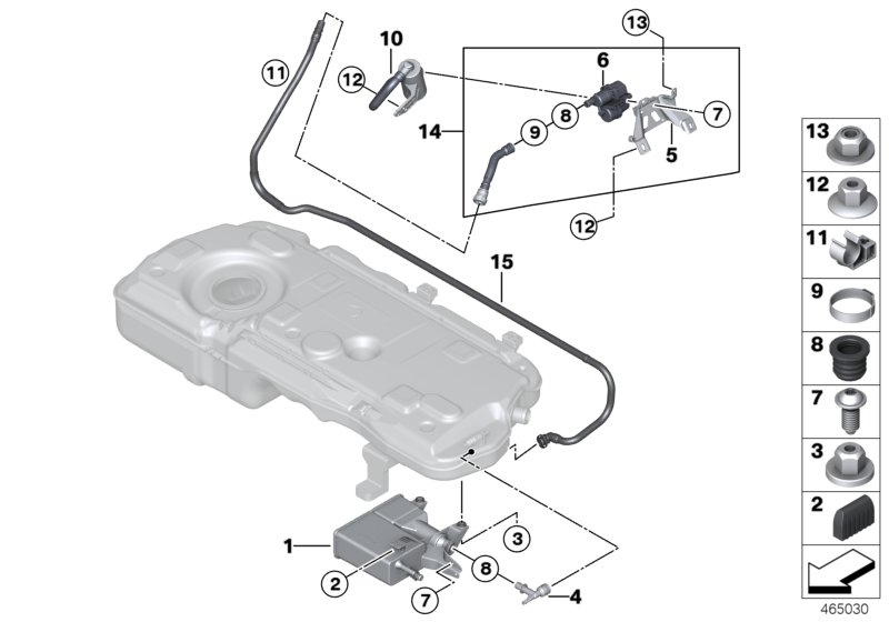 Фильтр с активир.углем/доп.элементы для BMW R60 Cooper S ALL4 N18 (схема запчастей)