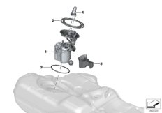 Топливный насос/датчик уровня наполнения для BMW G31 520dX B47D (схема запасных частей)