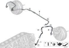 Вакуумный трубопр.усилителя тормозов для BMW G20 330dX B57 (схема запасных частей)