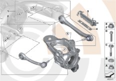 Ремкомплект поперечного рычага подвески для BMW F15 X5 25dX B47 (схема запасных частей)
