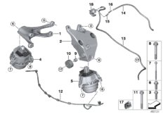 Подвеска двигателя для BMW G30 530d B57 (схема запасных частей)
