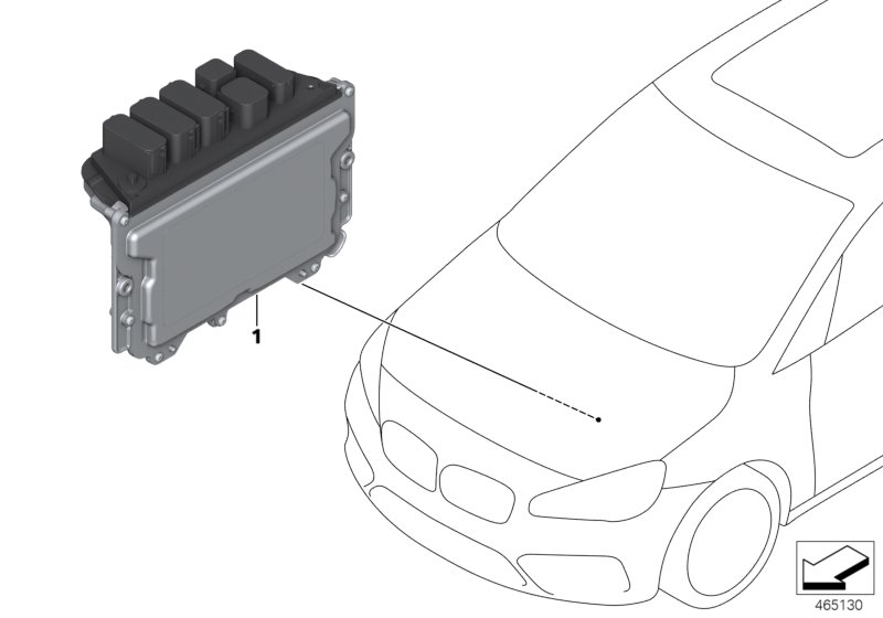 Основной блок управления DME / MEVD17HY для BMW F45N 225xe B38X (схема запчастей)