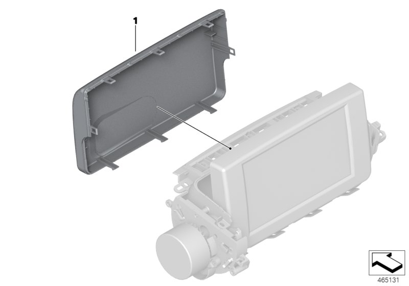 Центр.инф.дисплей - защитная накладка для BMW E86 Z4 3.0si N52 (схема запчастей)