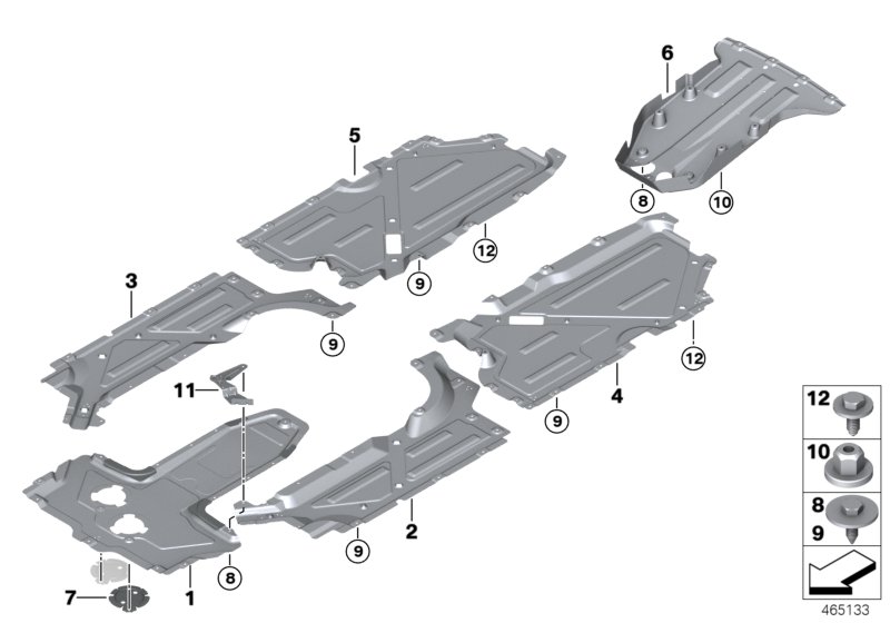 Облицовка днища кузова для ROLLS-ROYCE RR6 Dawn N74R (схема запчастей)