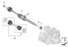 Приводной вал колеса П Пд для MINI F54 One D B37 (схема запасных частей)