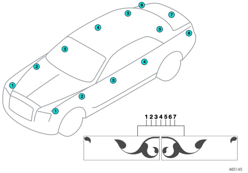 Coachline Motif для BMW RR3 Coupé N73 (схема запчастей)