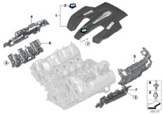 Звукоизоляционный кожух двигателя для BMW G12 750LiX 4.4 N63R (схема запасных частей)