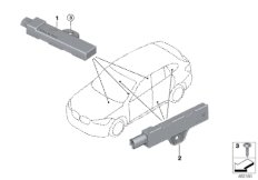 Детали антенны комфортного доступа для BMW F48 X1 20i B48 (схема запасных частей)
