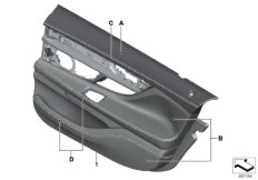 Обшивка двери Individual кожа Зд для BMW G12 750LiX 4.4 N63R (схема запасных частей)