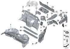 Звукоизоляция Зд для BMW RR6 Dawn N74R (схема запасных частей)