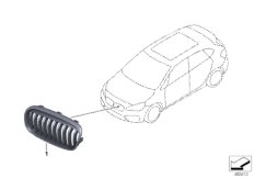 M Performance решетка радиатора для BMW F45 225xe B38X (схема запасных частей)