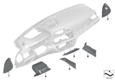 Панель приборов Individual,доп.элементы для BMW G12 750Li N63R (схема запасных частей)