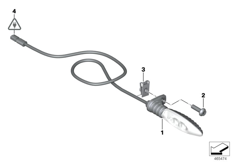 С/д фонари указателей поворота Пд для BMW K46 S 1000 RR 17 (0D50, 0D60) 0 (схема запчастей)