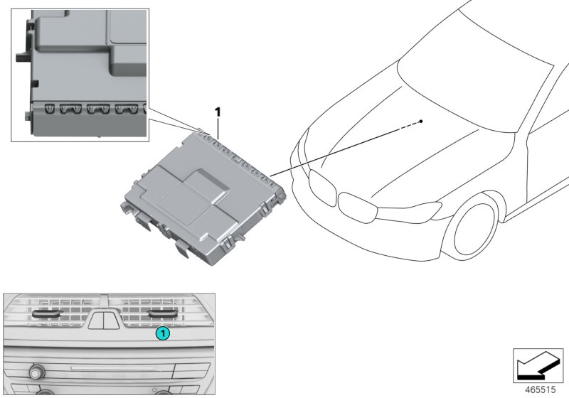 Сенсорный датчик вентиляция впереди для BMW G11 725d B47 (схема запчастей)