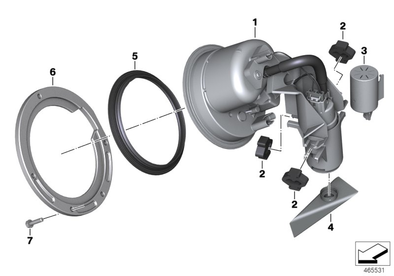 Топливный насос/фильтр для BMW K33 R nineT Urban G/S (0J41, 0J43) 0 (схема запчастей)