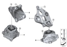 Подвеска двигателя для BMW F30N 330e B48X (схема запасных частей)