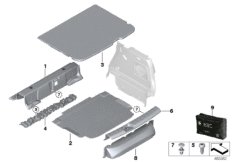 Облицовка пола багажного отделения для MINI F54 One D B37 (схема запасных частей)