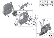Обшивка багажного отделения Бок для MINI F54 One D B37 (схема запасных частей)
