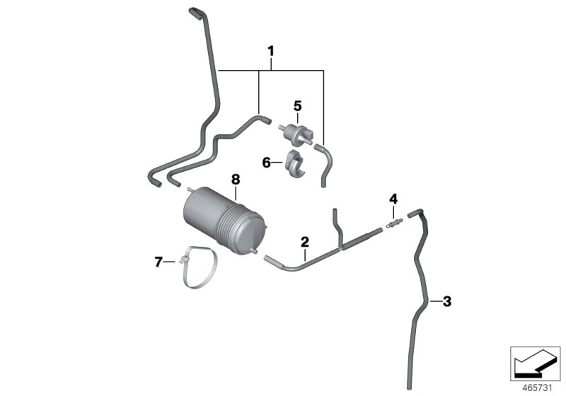 Вентиляция топливной системы/допол.элем. для BMW A40 A40 (9X01, 9X02) 0 (схема запчастей)