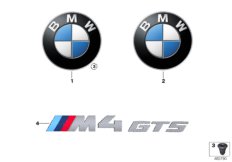 Эмблемы / надписи для BMW F82 M4 GTS S55 (схема запасных частей)