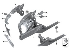 Колесная ниша/лонжерон для ROLLS-ROYCE RR6 Dawn N74R (схема запасных частей)