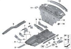 Перегородка баг.отделение/детали днища для BMW RR4 Ghost N74R (схема запасных частей)