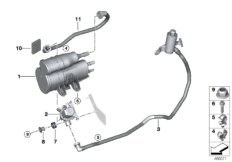 Фильтр с акт.углем/вентил.с.подачи топл. для BMW F30N 330e B48X (схема запасных частей)