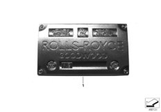 Табличка с VIN-номером - заказ для ROLLS-ROYCE RR1 Phantom EWB N73 (схема запасных частей)
