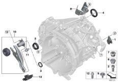 Детали коробки передач GS6-60DA для BMW F46N 220d B47 (схема запасных частей)