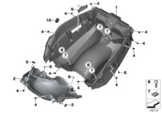 Днище багажного отсека для BMW K19 C 650 GT 16 (0C05, 0C15) 0 (схема запасных частей)