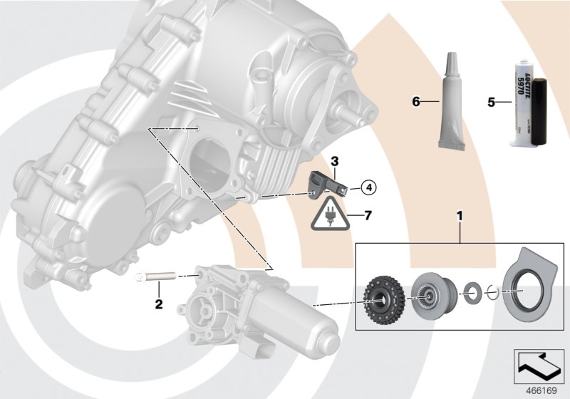 Ремонтный комплект серводвигателя для BMW E83N X3 2.0d M47N2 (схема запчастей)