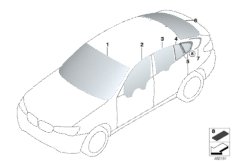 Остекление для BMW F26 X4 20iX N20 (схема запасных частей)