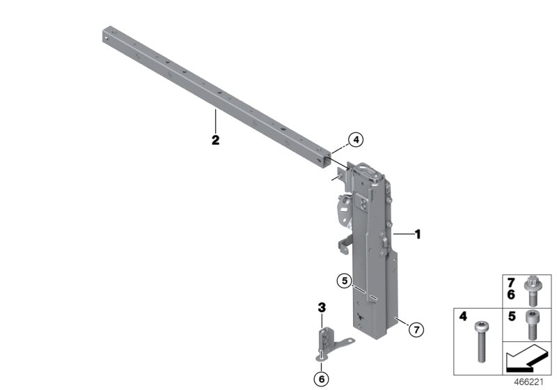 Система защиты скл.верха при переворач. для MINI F57 JCW B48 (схема запчастей)