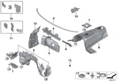 Звукоизоляция Пд для BMW F87N M2 N55 (схема запасных частей)