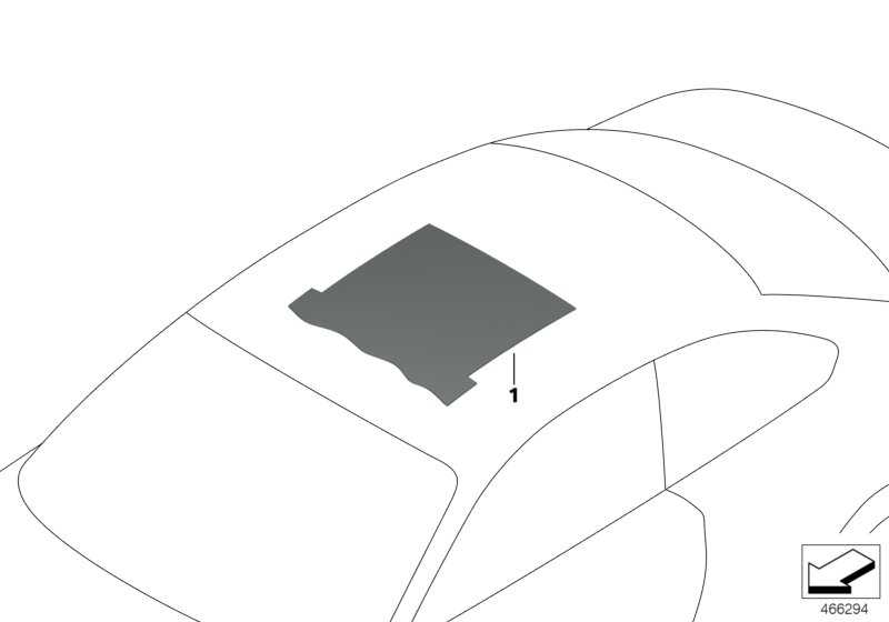 Звукоизоляция крыши для BMW F87N M2 Competition S55 (схема запчастей)