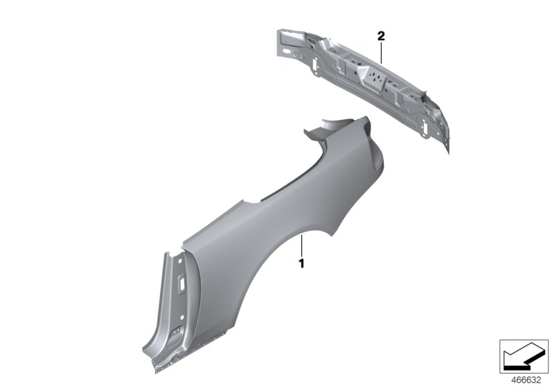 Крыло/облицовка задней части для ROLLS-ROYCE RR6 Dawn N74R (схема запчастей)
