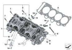 головка блока цилиндров для BMW K46 S 1000 RR 17 (0D50, 0D60) 0 (схема запасных частей)
