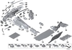 Звукоизоляция Ср для BMW G12N M760LiX N74L (схема запасных частей)
