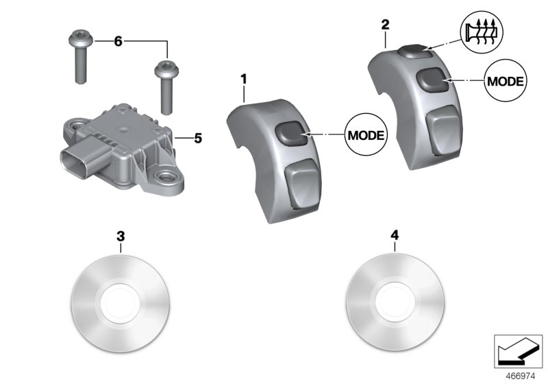 Дооснащение режимом движения Pro/DTC для MOTO K50 R 1200 GS (0A01, 0A11) 0 (схема запчастей)