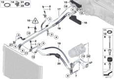Трубопроводы хладагента для BMW F13 640iX N55 (схема запасных частей)
