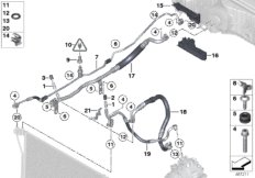 Трубопроводы хладагента для BMW F06N M6 S63N (схема запасных частей)