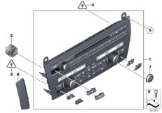 Пан.упр.радиоприемником и кондиционером для BMW F01 740dX N57S (схема запасных частей)