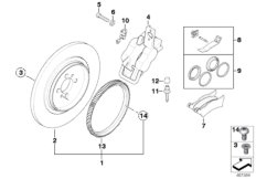 Тормозной механизм заднего колеса для BMW K30 R 1200 CL (0442,0496) 0 (схема запасных частей)