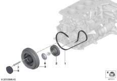 Ременный привод для BMW G12 740Le B48X (схема запасных частей)
