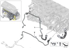 Система охлаждения-турбонагнетатель для BMW G14 840dX B57 (схема запасных частей)