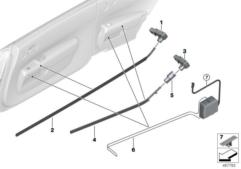 Светодиодный модуль / световод для BMW RR6 Dawn N74R (схема запчастей)
