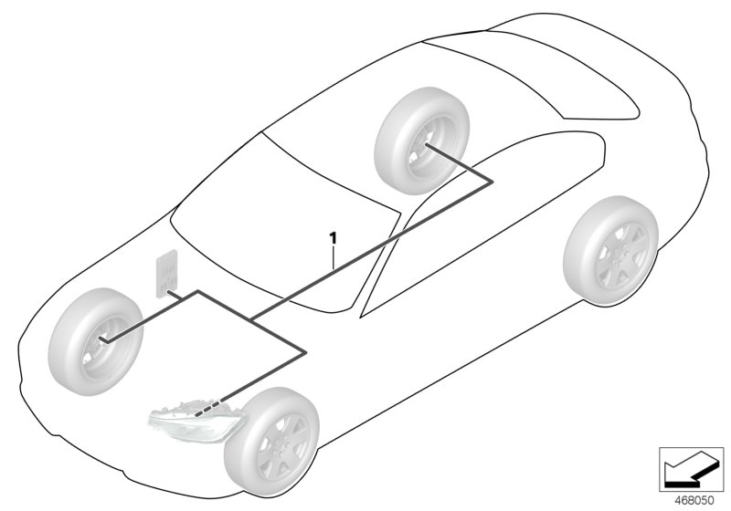 Дооснащение светодиодными фарами для BMW F30N 328i N20 (схема запчастей)