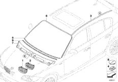 Наружные накладки / декоративные решетки для BMW E87 118d M47N2 (схема запасных частей)