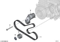Ременный привод генератора/кондиционера для BMW F87 M2 N55 (схема запасных частей)